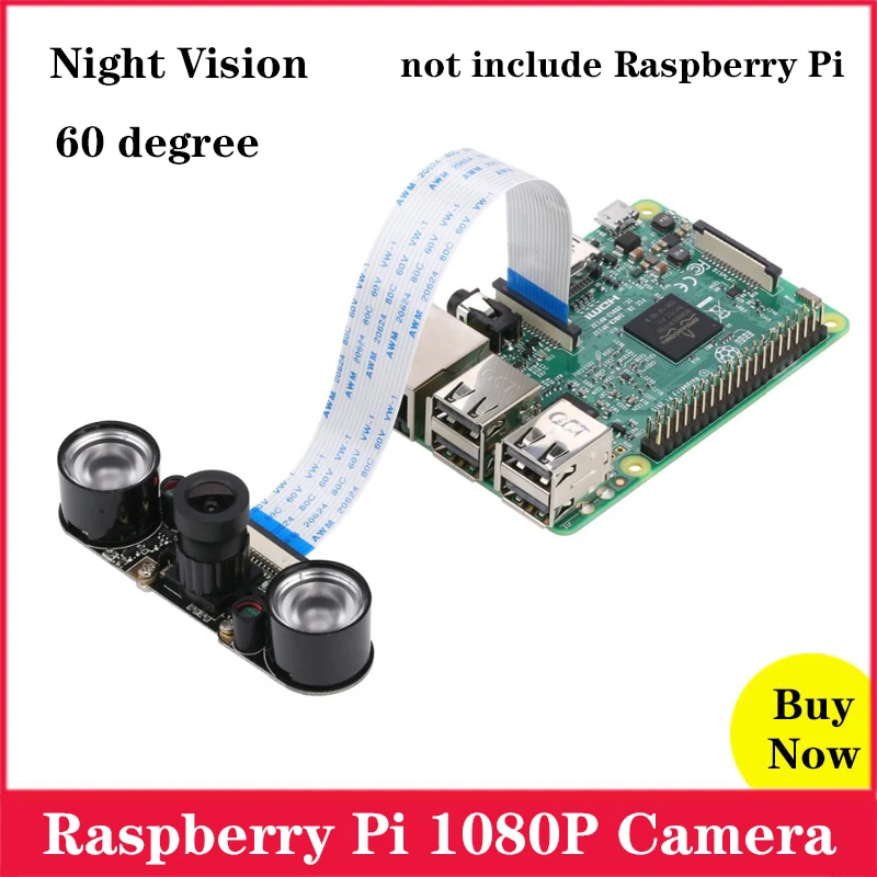 Камера ночного видения Raspberry Pi 3 регулируемая камера с фокусным расстоянием 5 Мп