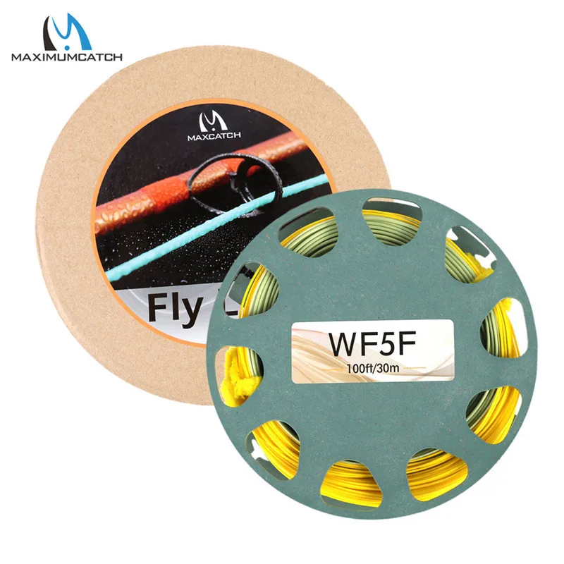 with box and spool Maximumcatch 90FT-100FT 2/3/4/5/6/7/8/9wt Летающая леска Вес вперед плавающая Летающая леска с W петлей - Цвет: with box and spool