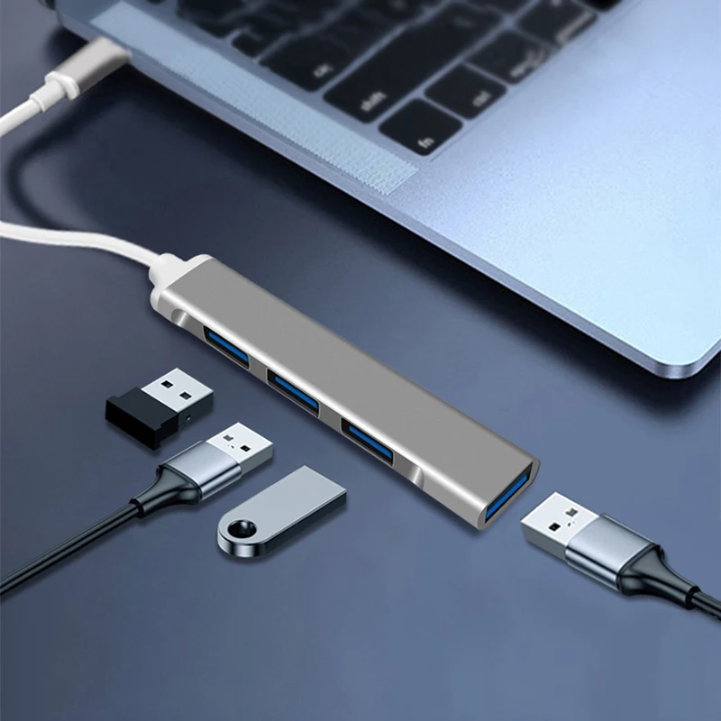 4 порта USB 3 0 HUB адаптер для Macbook Air Pro M1 Тип C Multi Splitter OTG Lenovo Xiaomi компьютерные