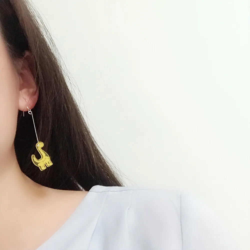 Индивидуальные серьги гвоздики с динозаврами для женщин и девушек в стиле панк