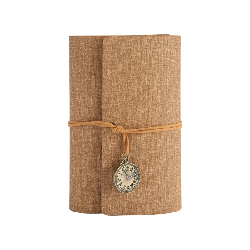 

Creative PU Leather Cover Loose-leaf Tri-fold Notebook A6 Travel Handbook for Dairy Travel Office G6DD