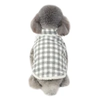 dog plaid warm clothes pet coat dog winter jacket thick plush lining cold weather vest for dog cat puppy costume apparel clothes