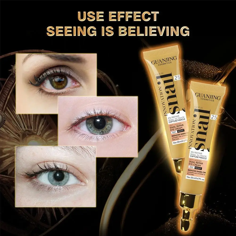 

20ml Snail Eye Cream Moisturizes Anti Repairs eye bags Dark Circles Eliminate Particles Fat G0E9
