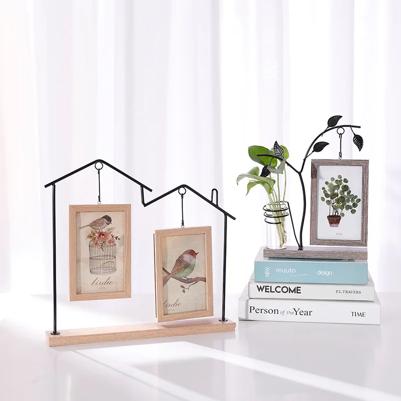New Creative Iron Photo Frame Stand Double-sided photo frame hydroponic plant Home Decor Fashion Design | Дом и сад