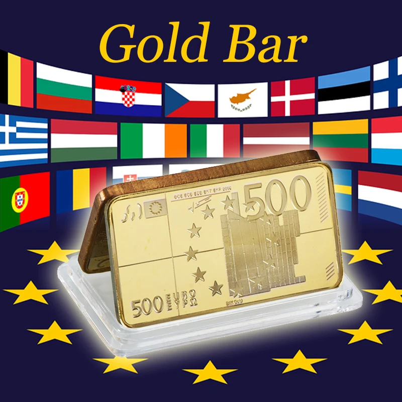 500 золотая банкнота евро металлические стержни праздничные подарки роскошные