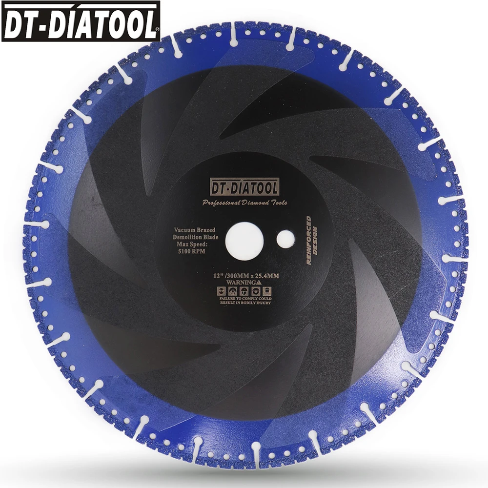 

DT-DIATOOL 1piece 12"/14"/16" Vacuum Brazed Diamond Demolition Saw blade Cutting Disc Multi Purpose for fire fighter Rescue Team