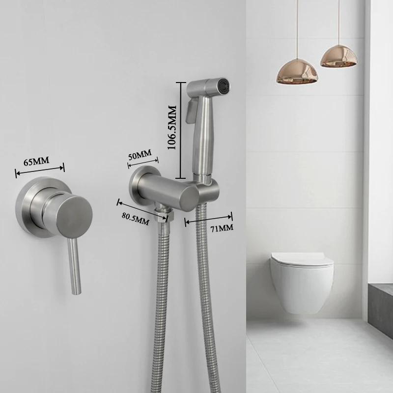 Ручной держатель для душа из нержавеющей стали черного цвета с шлангом и