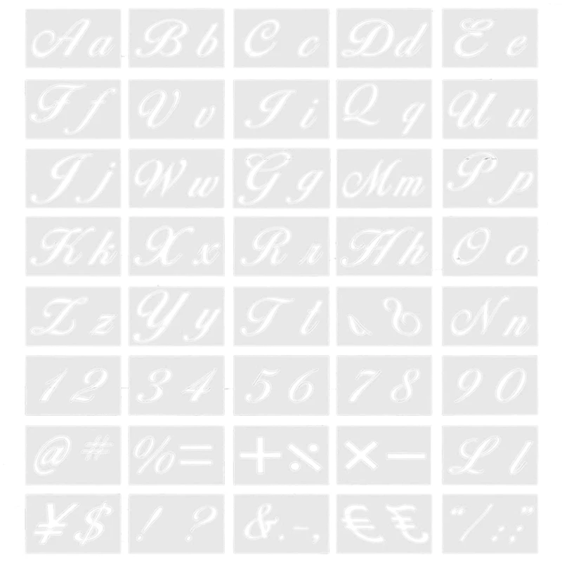

40PCS Art Letter Stencil Reusable Number Symbol Upper and Lowercase Letters Mold Set DIY Handicraft Spray Drawing Mold