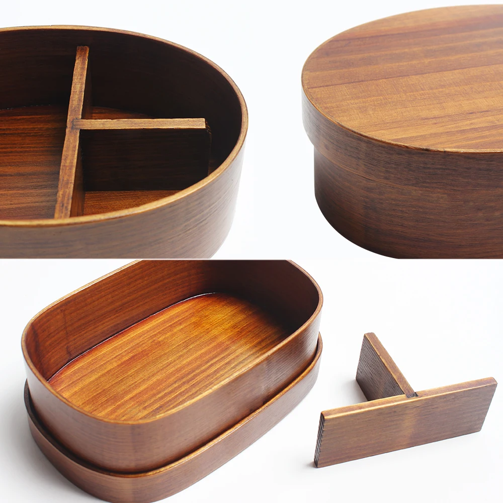 

Wooden Lunch Box Set Japanese Bento Boxes Picnic Dinnerware Kit for School Food Container Sushi Case with Tableware Lunchbox
