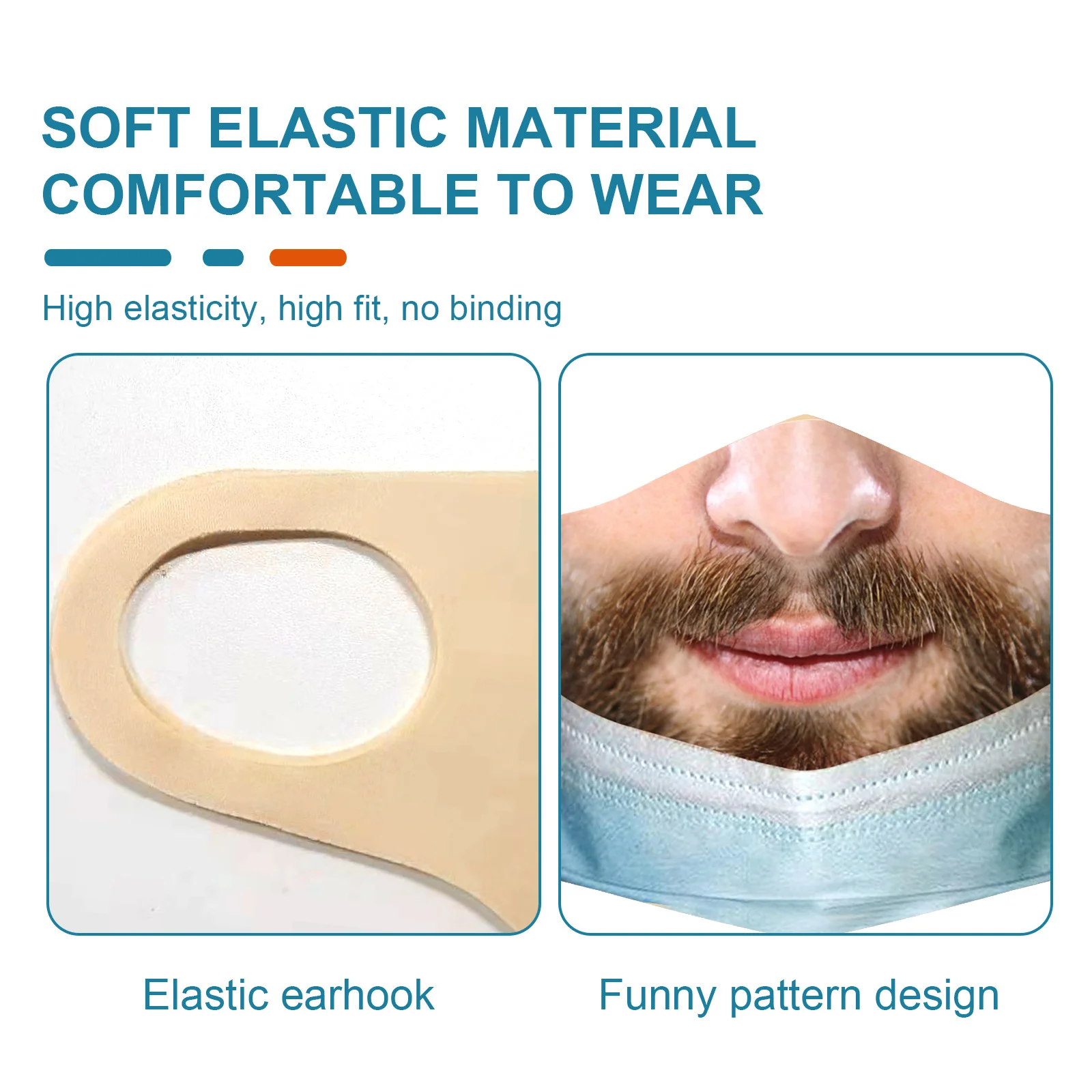 Маска для лица с забавным принтом модная Пыленепроницаемая бесшовная моющаяся