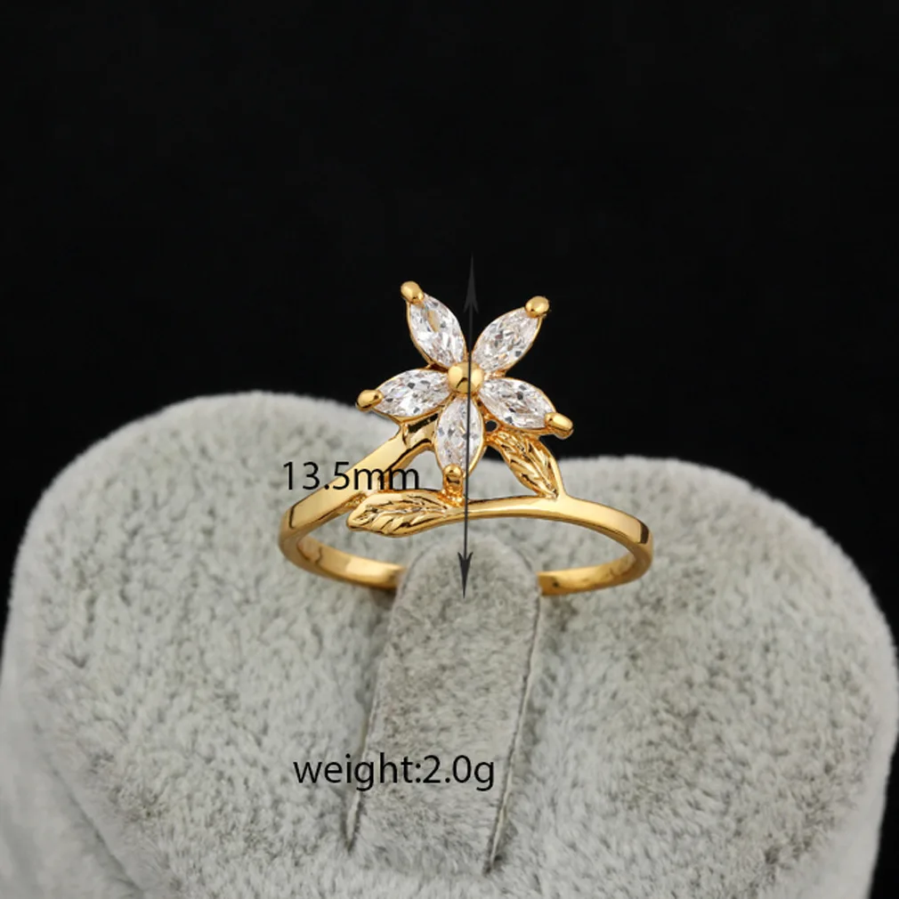

Simple Design Plant Flower Leaves Adjustable Ring Women Slim Finger Rings Light Fine Jewelry For Wedding Party Jewelry