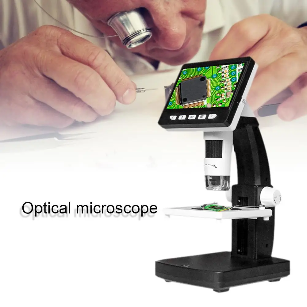1000X 4.3 Inches HD 1080P LCD Digital Microscope Portable Desktop Electronic Endoscope Magnifier Support 10 Languages | Инструменты