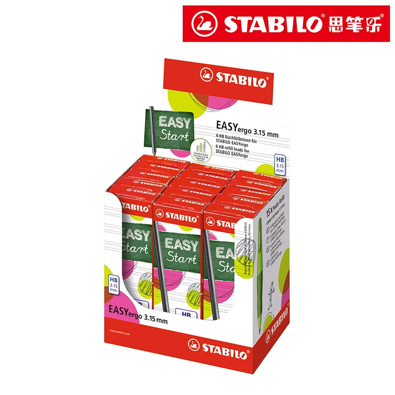 Стержни для карандаша Stabilo HB механические Черные Карандаши рисования 6
