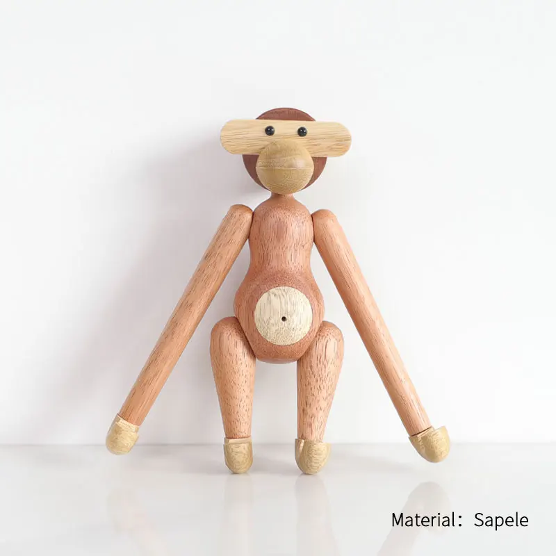 Sapele MK 1 шт. обезьяна основной цвет деревянные ремесла обработки тика подарки в виде животного практичные домашние твердые деревянные украшения - Цвет: Sapele MK