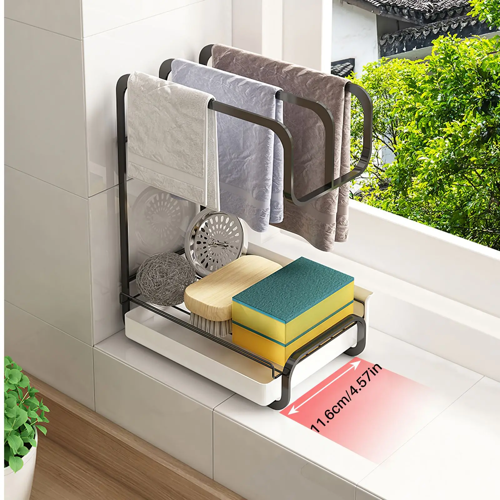 

Multi-Purpose Countertop Sponge Storage Artifact Water-Proof Kitchen Wipe Arrangement Rack Wall-Mounted Drain Towel Organizer