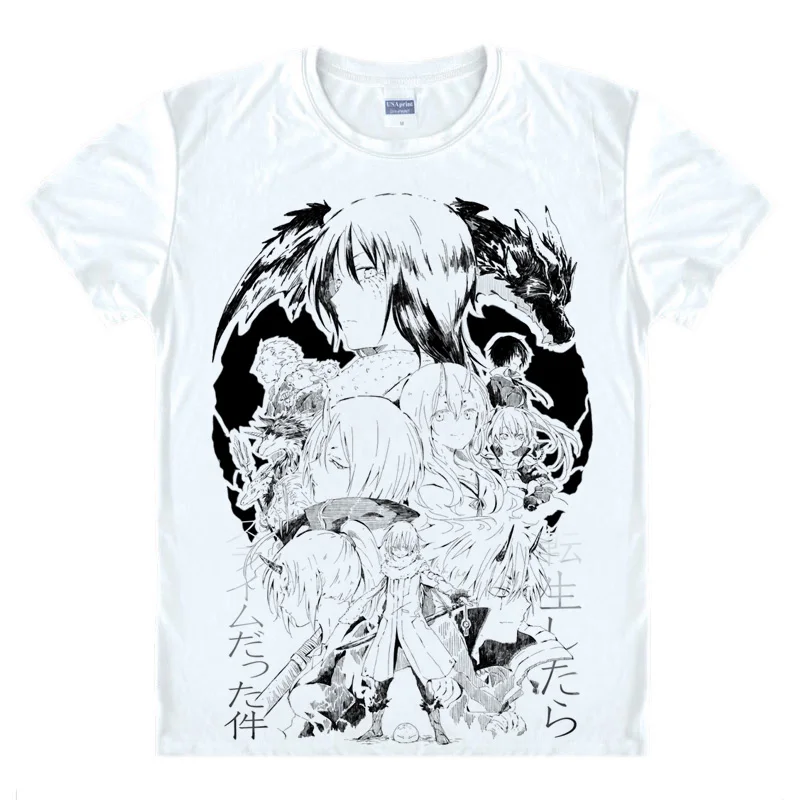 Тогда я получил перевоплотится в слизи Косплей Футболка Rimuru буря аниме летние