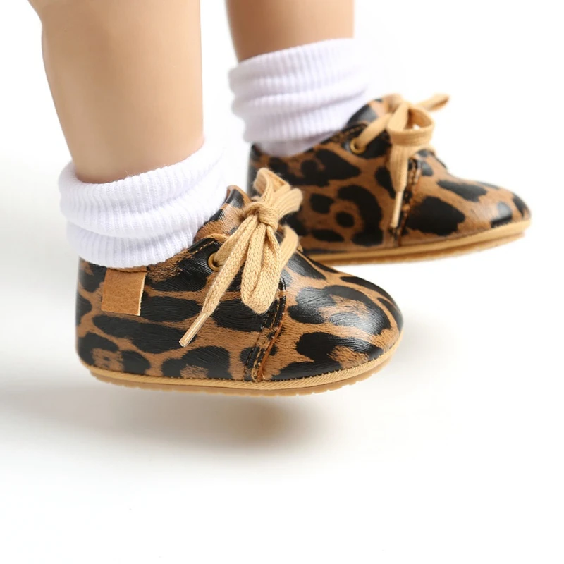 0-18M PU Leather Moccasins Sequin Baby Shoes Unisex Newborn Boys Girls Leopard Casual  Walkers Autumn/Spring