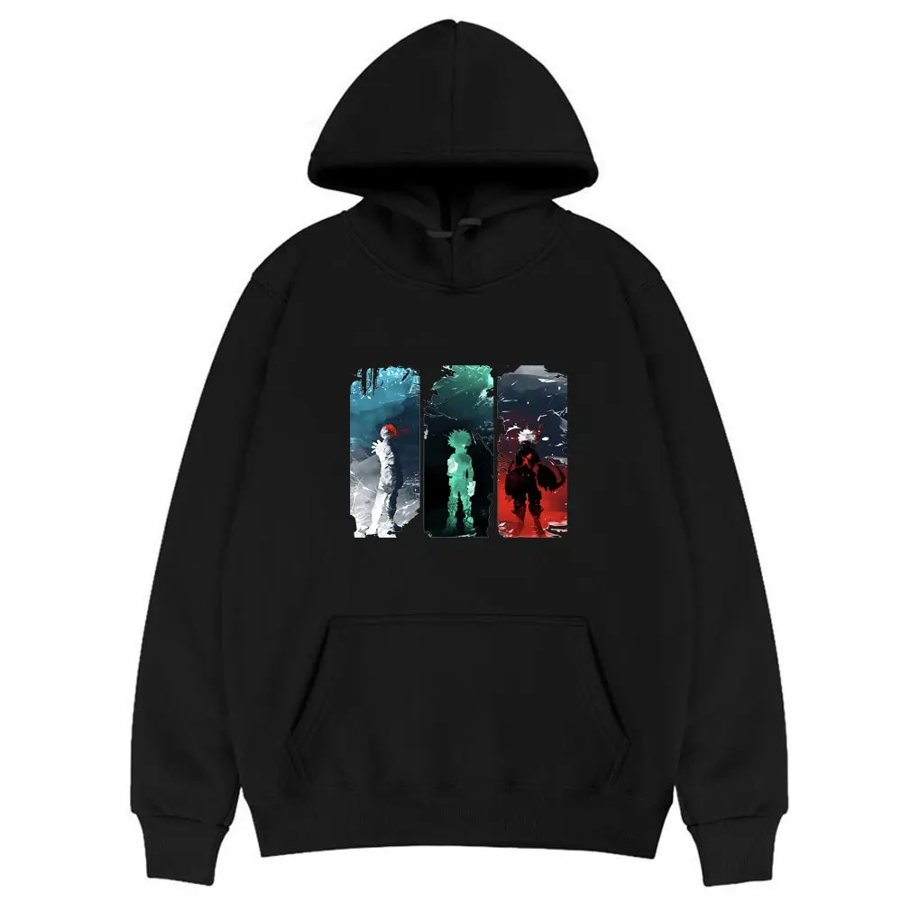 

Japan Manga My Hero Academia Hoodie Todoroki Shoto Midoriya Izuku Bakugou Katsuki Print Hoodies Men Casual Loose Hood Sweatshirt