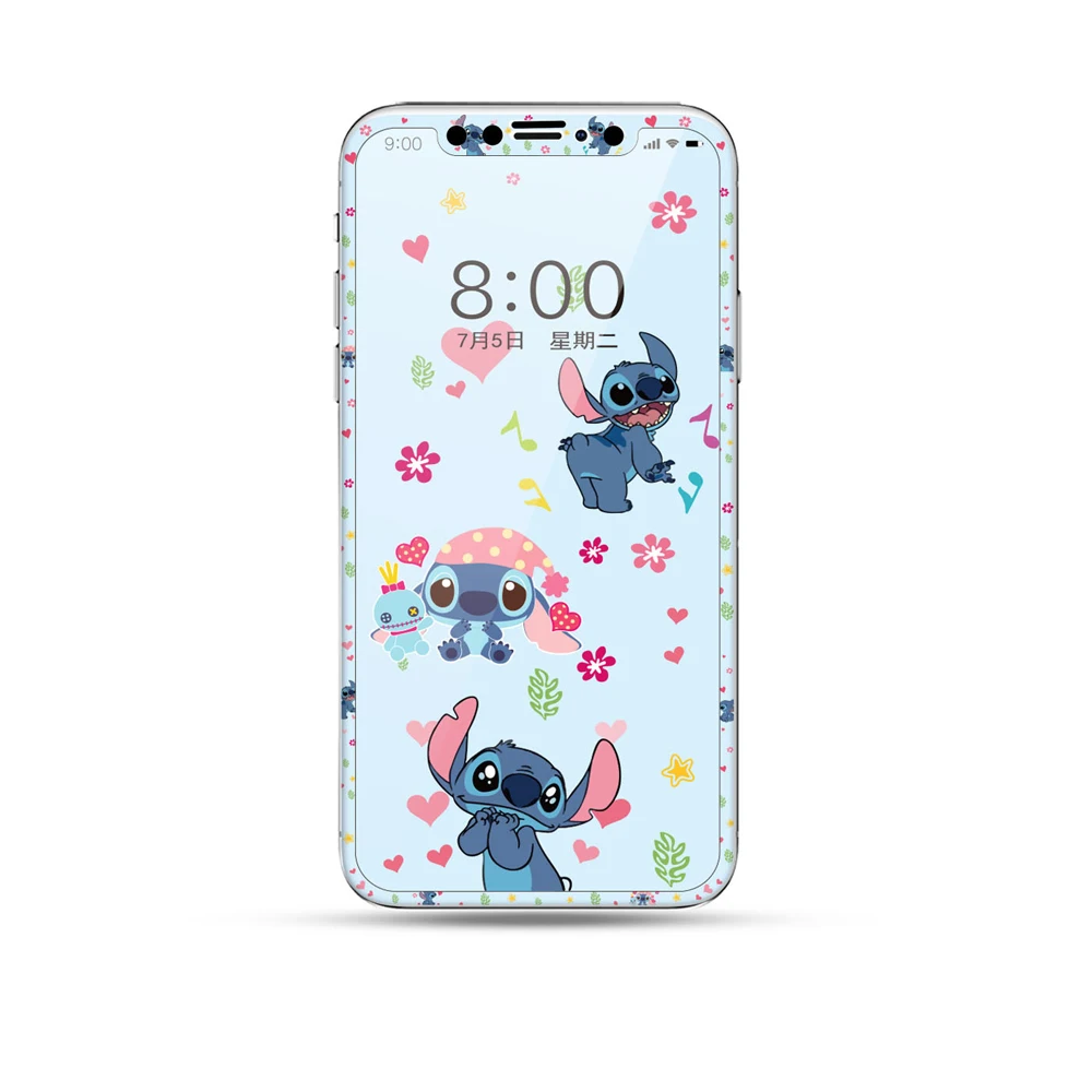 Мультфильм Закаленное стекло протектор экрана для iPhone X XR XS Max милый прекрасный протектор противовзрывная пленка 9H твердость медведь животное