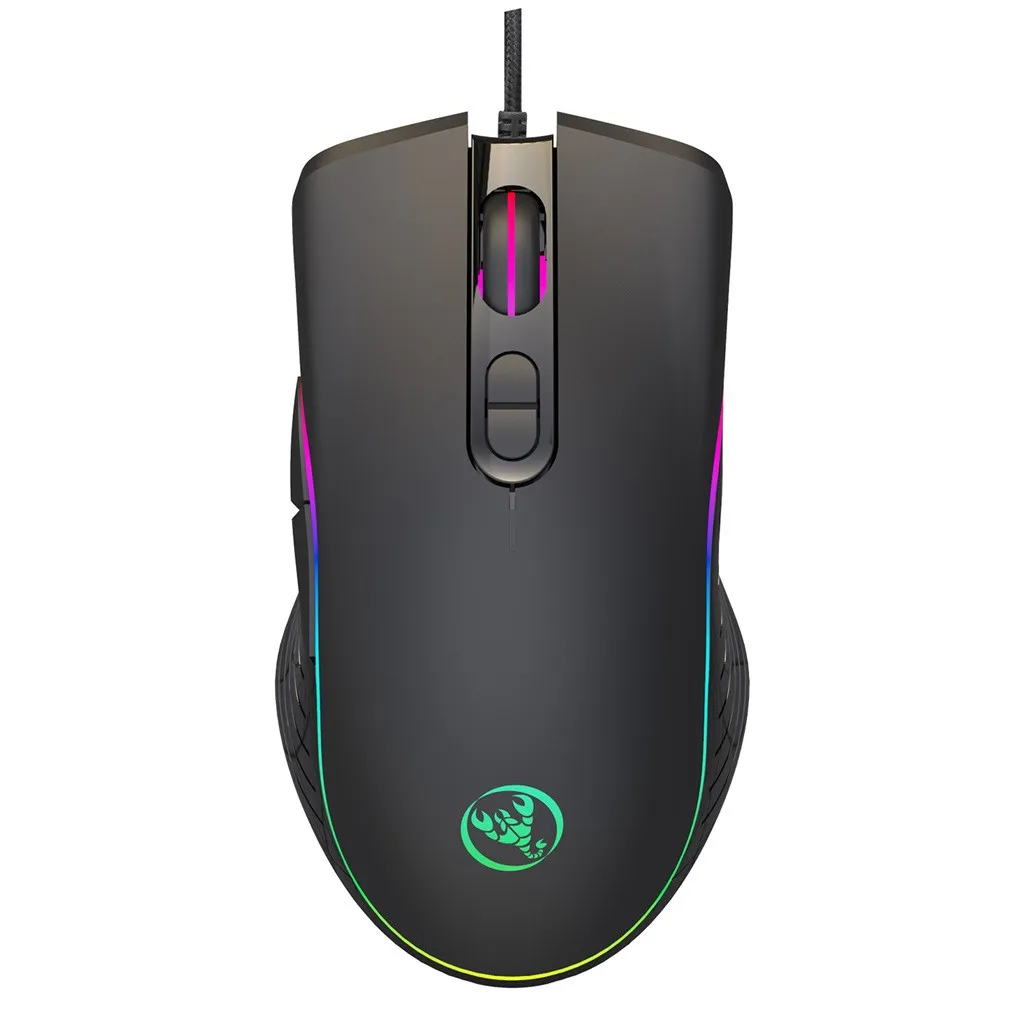 USB Wired Mouse 7-Color LED Fiber Gaming For Computer 6400DPI 6 Buttons Game Professional Mice PC 19NOV1 | Компьютеры и офис