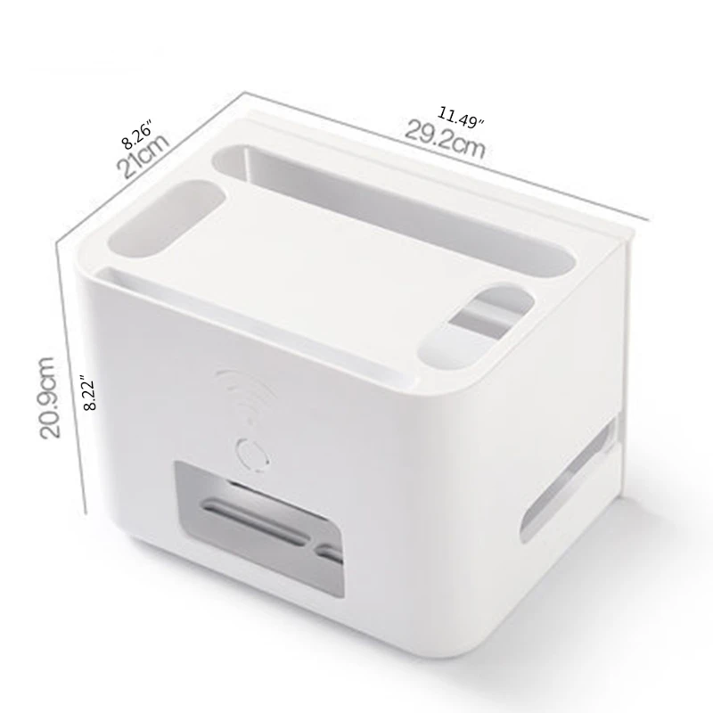 

Double-layer Drawer Desktop Wifi Router Storage Box Socket Wire Organizer Box TV Set Top Rack Power Strip Hidden Box
