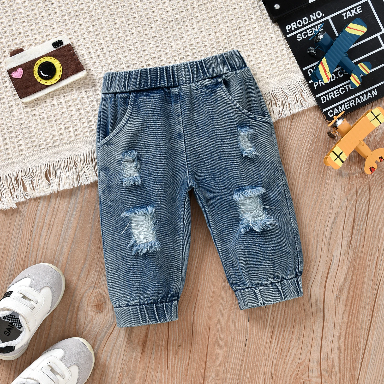 Модный костюм для новорожденных мальчиков из двух предметов с клетчатым узором