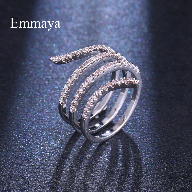Emmaya новый дизайн для женщин спираль Форма кубическое циркониевое кольцо