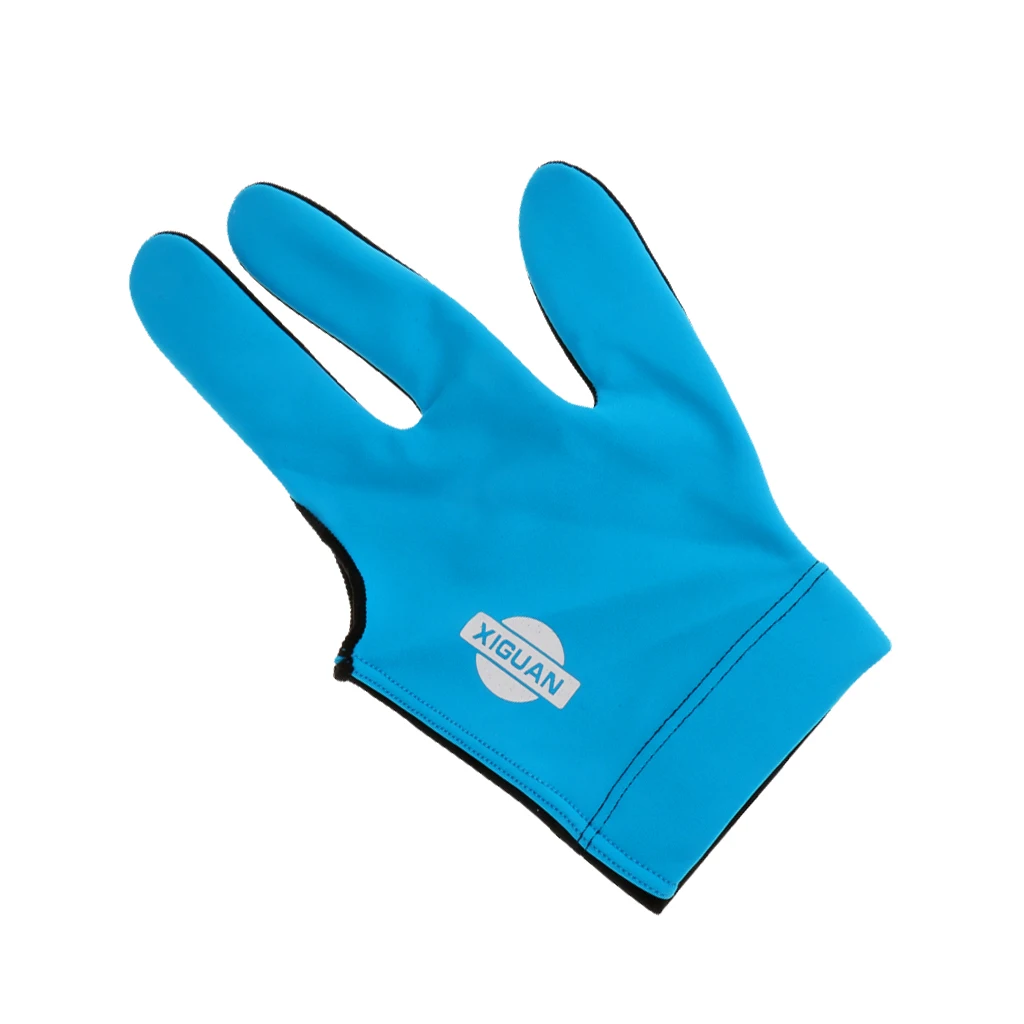 Левая рука 3 пальца эластичный бильярдный Кий Стрелок Перчатки синий|Аксессуары