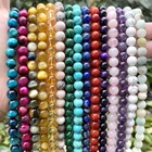 Из круглого натурального камня тигровый глаз, бирюзы, лабрадорит, гематит, нефрит, Агаты, разделительные бусины, искусственный браслет