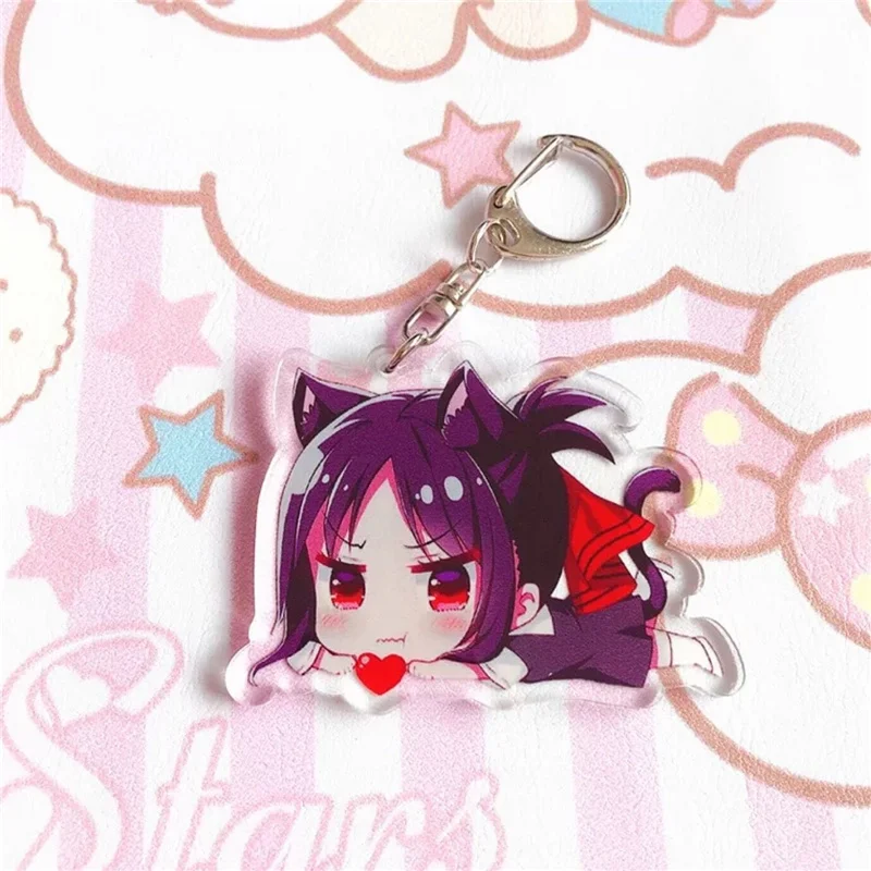Sweet Anime Kaguya-sama: Love Is War Keychain Fujiwara Chika Shinomiya Kaguya Double Sided Acrylic Charm Key Chain Cute Jewelry | Украшения