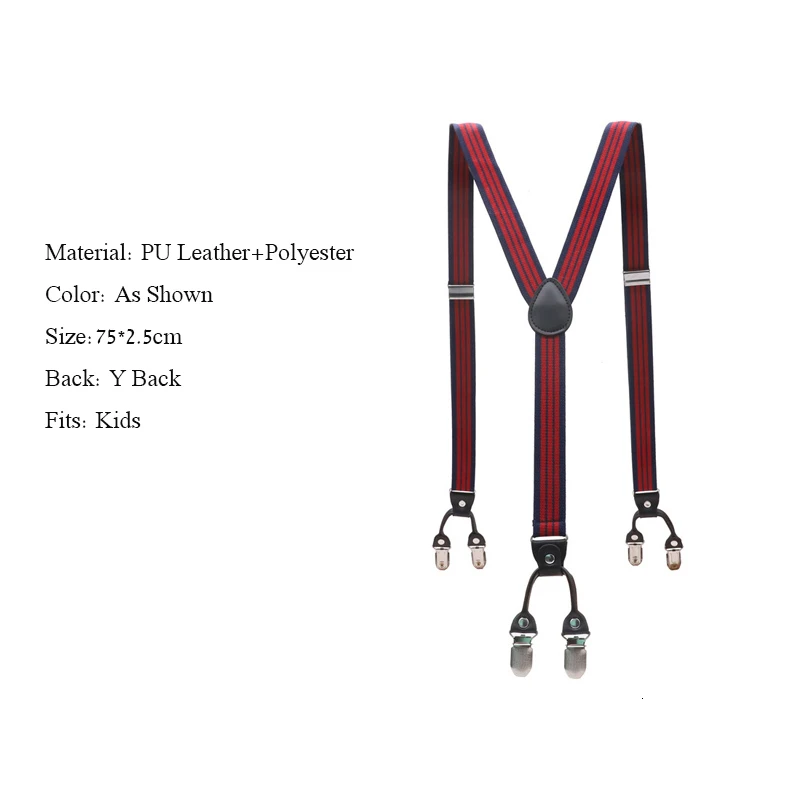 6 клипов Детские эластичные подтяжки красивый детский костюм смокинг унисекс для