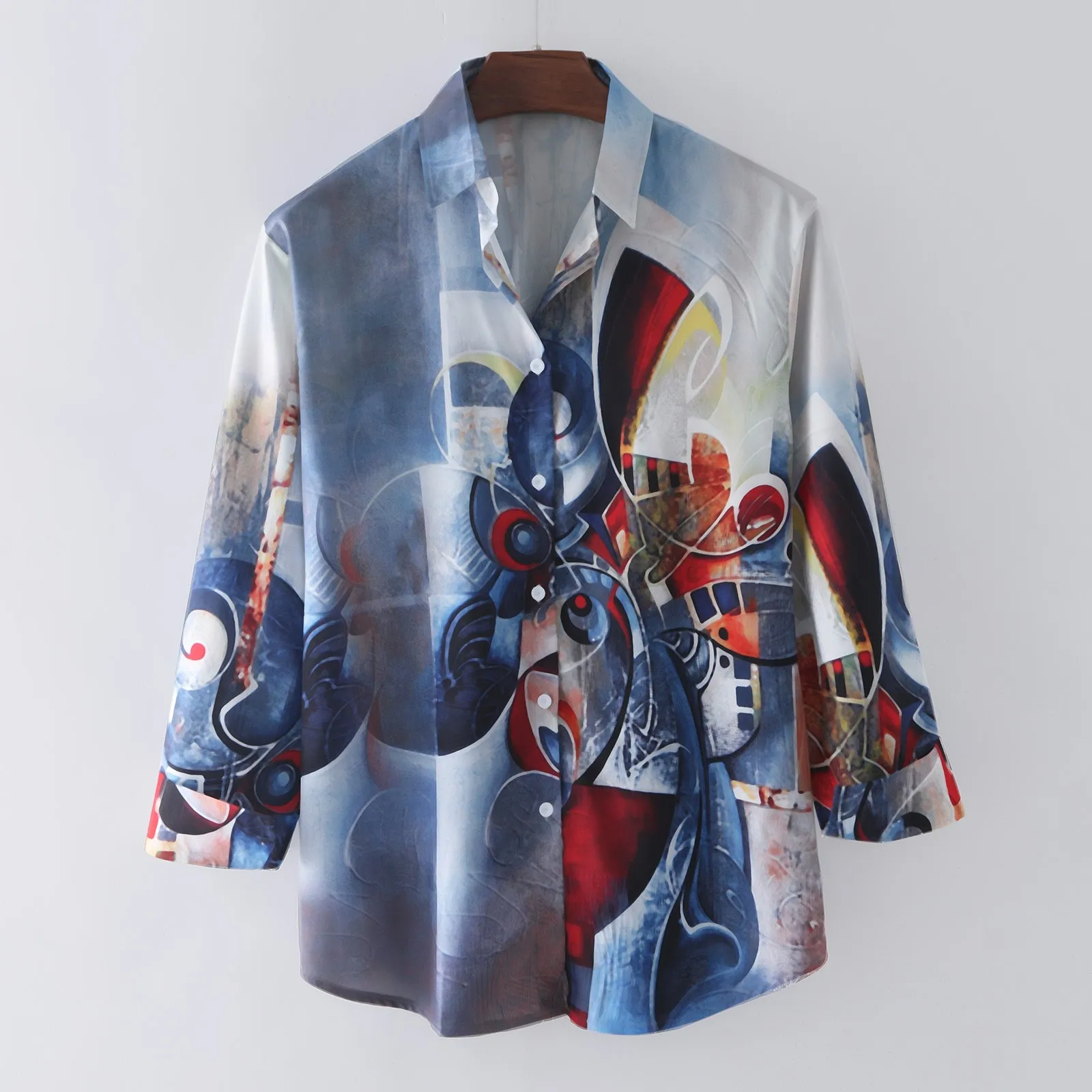 

Мужская Повседневная рубашка на пуговицах, Сияющая Черная рубашка с длинным рукавом и цветочным принтом, деловой Повседневный Топ на Рожде...