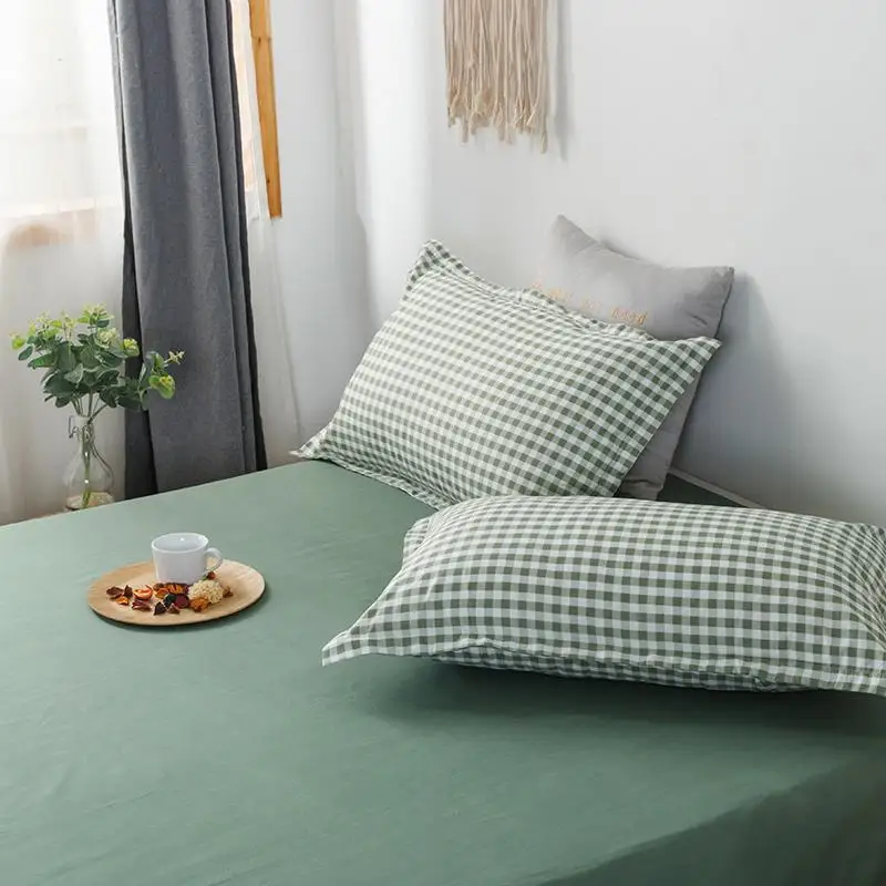 

Green grid Duvet Cover 220x240 Pillowcase 3Pcs,Bedding Set,200x230 Quilt Cover,Blanket Cover, Bed Sheet, Double Queen King Size