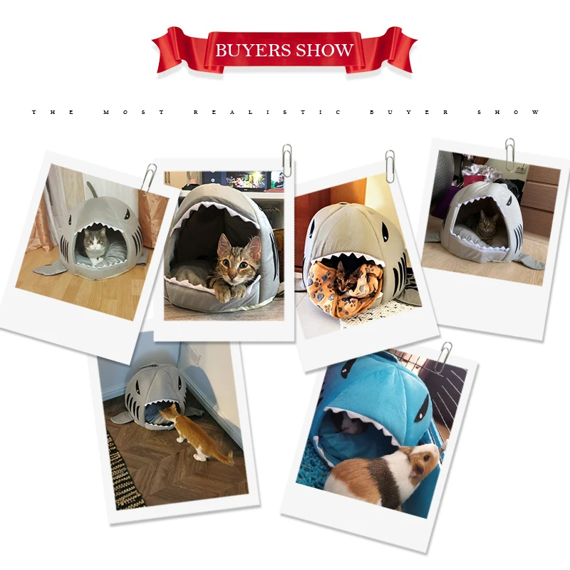 

Dropship Pet Cat Bed Soft Pet Cushion Dog House Shark For Large Dogs Tent High Quality Cotton Small Sleeping Bag Product Items