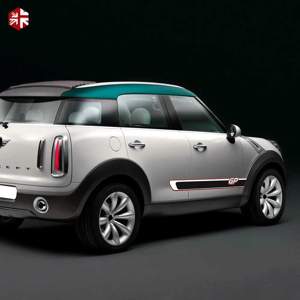 Наклейка с боковыми полосками 2 шт. Виниловая наклейка рисунком в стиле мини-GP для