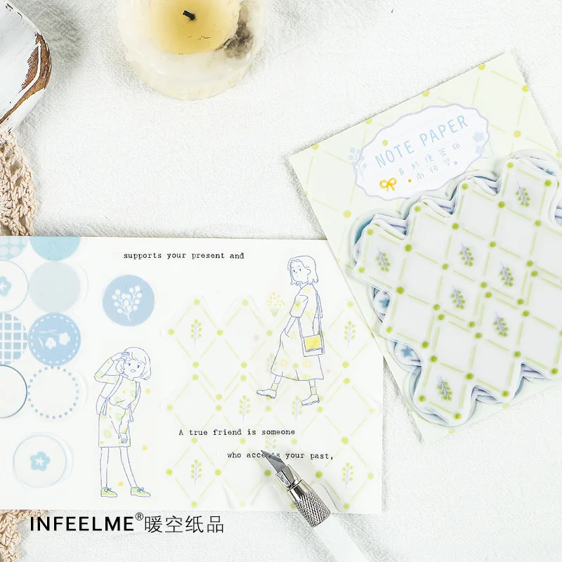 30 шт./компл. Kawaii полупрозрачный блокнот геометрический для украшения бумаги