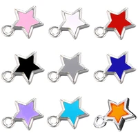 juya diy goldsilver color resin stars pendant supplies colorful enamel charms for handmade charms jewelry making accessories