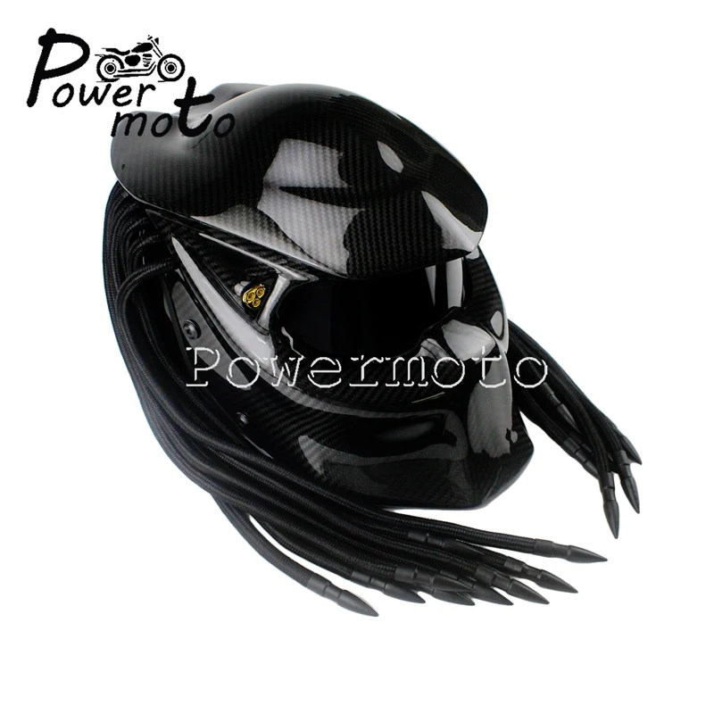 S/M/L/XL/XXL Хищники из углеродного волокна полный шлем воин Casco Para мото Байкер гоночный Железный человек Шлем маска безопасности точка