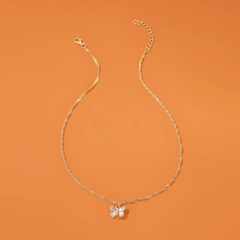 Ожерелье Find Me с подвеской бабочкой женское простое ожерелье до ключиц из сплава