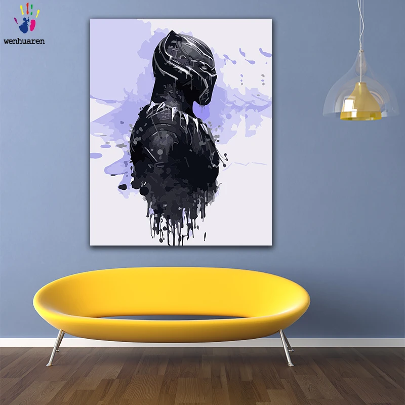 DIY картинки для раскраски по номерам с цветами Черная Вдова Мстители картина