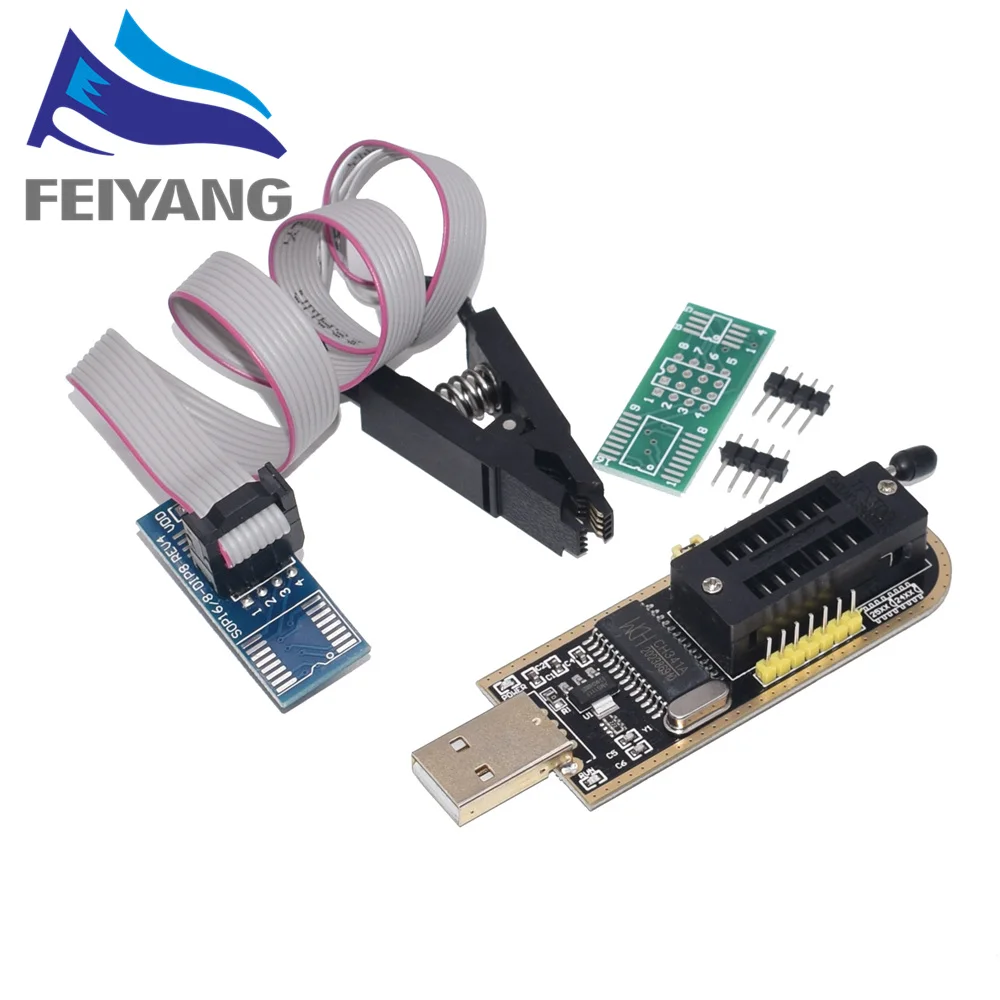 1 шт. CH341A 24 25 серии EEPROM флэш-память биос USB программист модуль+ SOIC8 SOP8 тестовый зажим для EEPROM 93CXX/25CXX/24CXX - Цвет: Programmer set