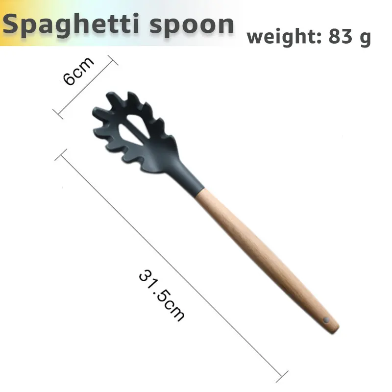 Spaghetti spoon Инструмент для приготовления пищи нетоксичные приготовления выпечки Кухонные инструменты принадлежности силиконовая лопатка скребок-ложка щетка Лопата венчик Тернер - Color: Spaghetti spoon