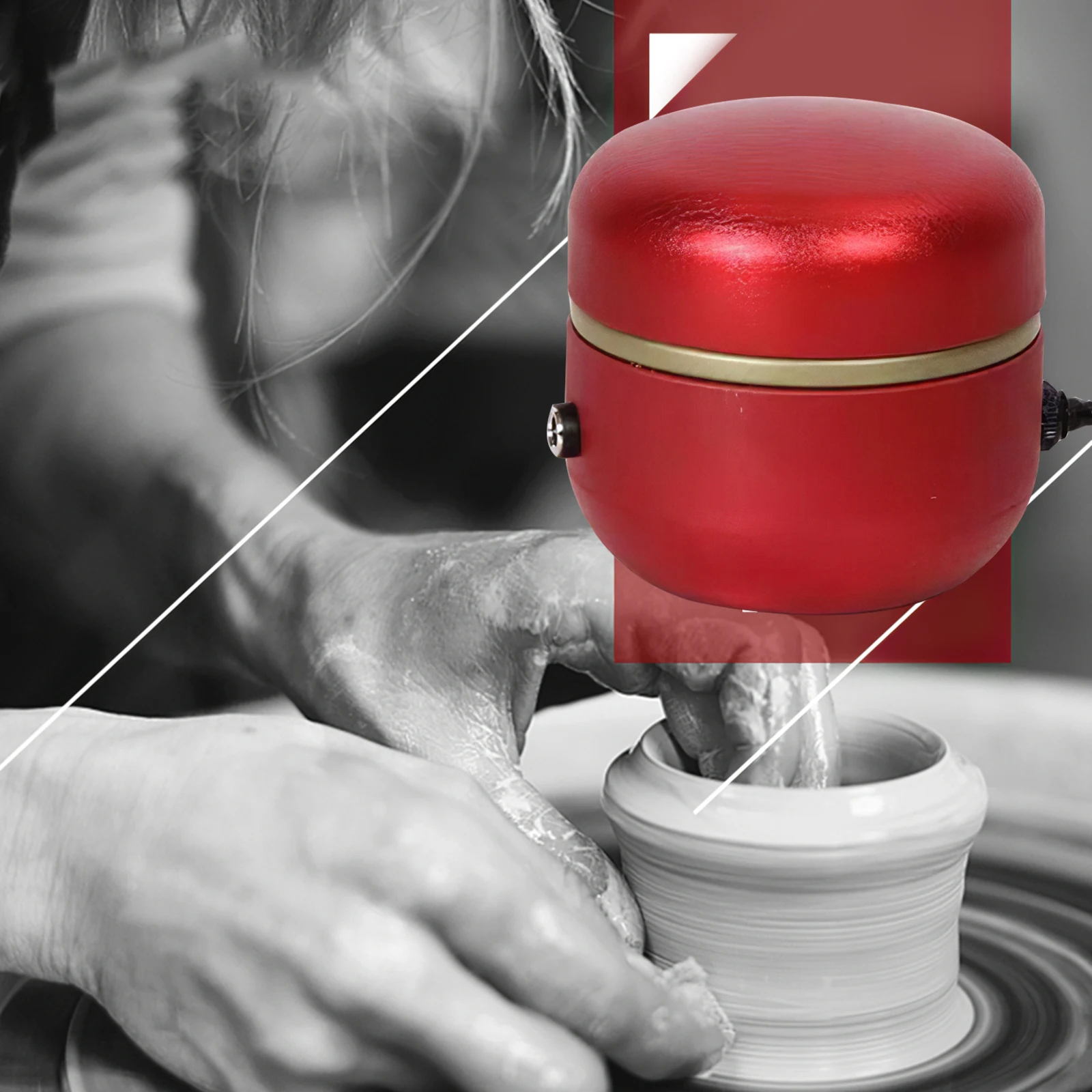 

3.38*3.38inch Electric Portable Wheel Portable Metal Machine Small Pottery Forming Machine With Tray Pottery Making For Home