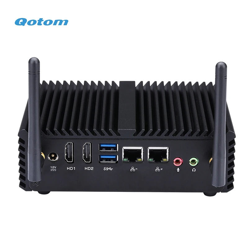 Qotom мини ПК Core i3 i5 процессор Dual LAN 4 COM Порты безвентиляторный промышленного X86|Мини