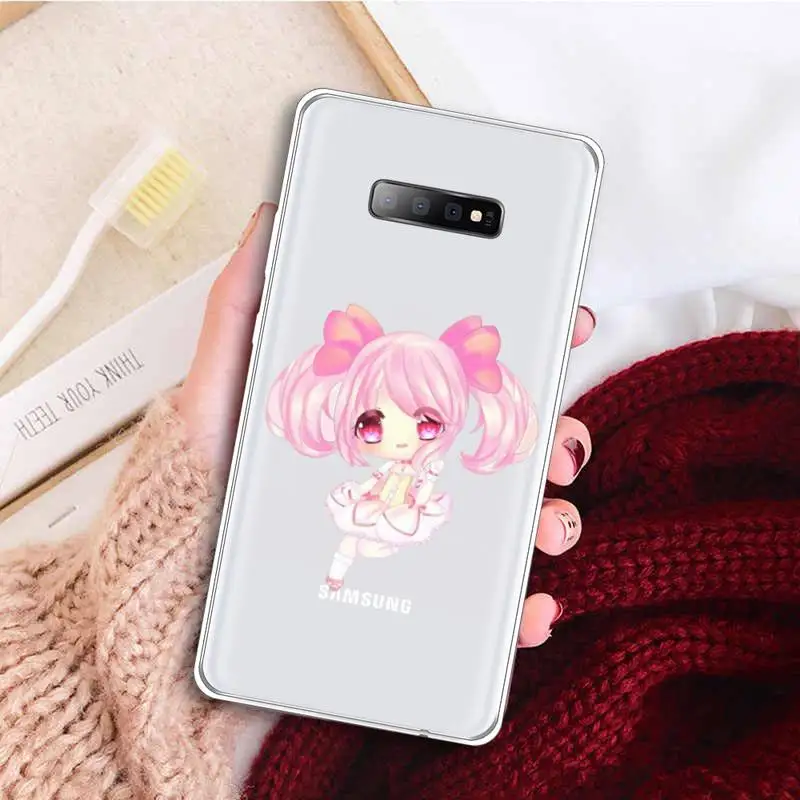 

Anime girl Cute drawing pattern Phone Case Transparent For Samsung Galaxy A 71 21s S note 8 9 10 plus 20 ultra