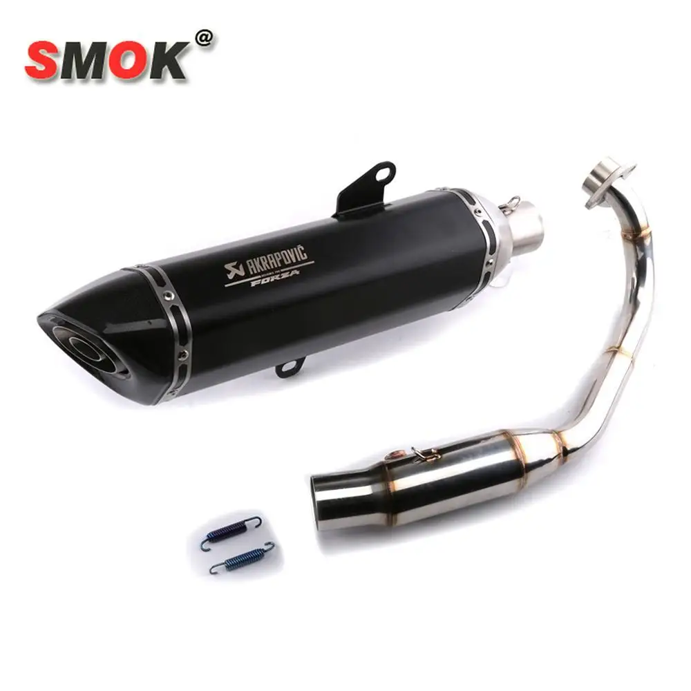 

SMOK Motorcycle Stainless Steel Carbon Fiber DB Killer Muffler Exhaust Escape Pipe For Honda Forza 300 2018 With LOGO