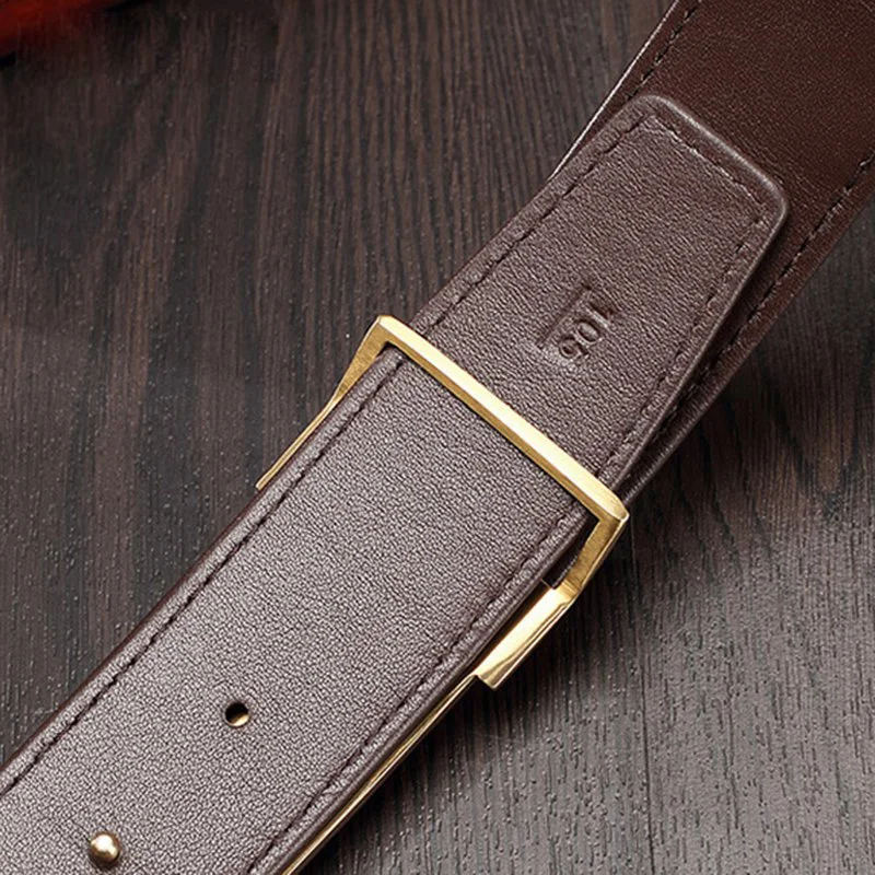 McParko Crocodile Mens Belts Luxury Genuine Leather Belt Men Original Brand Design Animal Buckle Leopard Jeans Waist Belts Brown