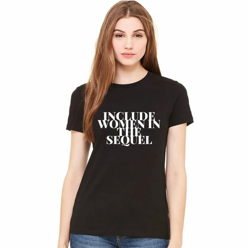 Включите женскую футболку в секвель женская футболка с музыкальным принтом