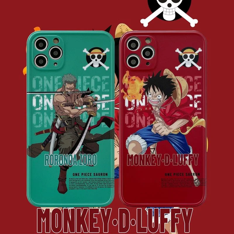 

BANDAI ONEPIECE Luffy Zoro COOL Anime Phone Case for iPhone 11 12 PRO Max X XR XS MAX 7 8 TPU Fashion Cover For Boys Wholesale