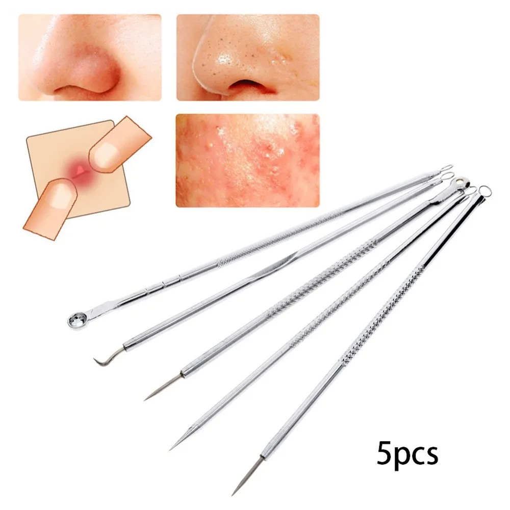Набор инструментов для удаления черных точек 5 шт./компл. нержавеющая игла акне